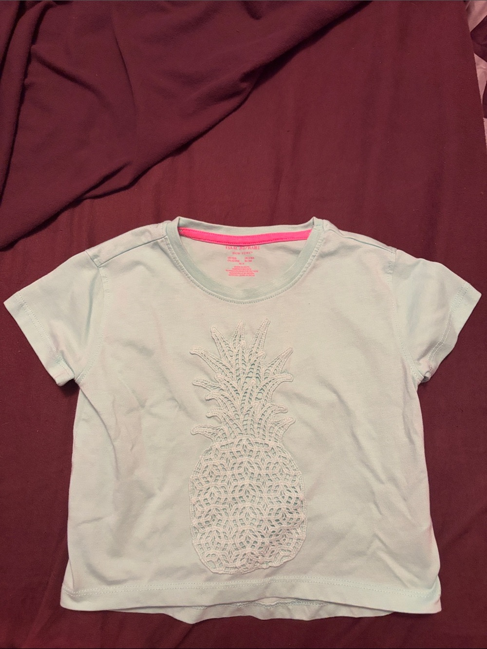 Girls Light Mint Isaac Mizrahi Pineapple Tee